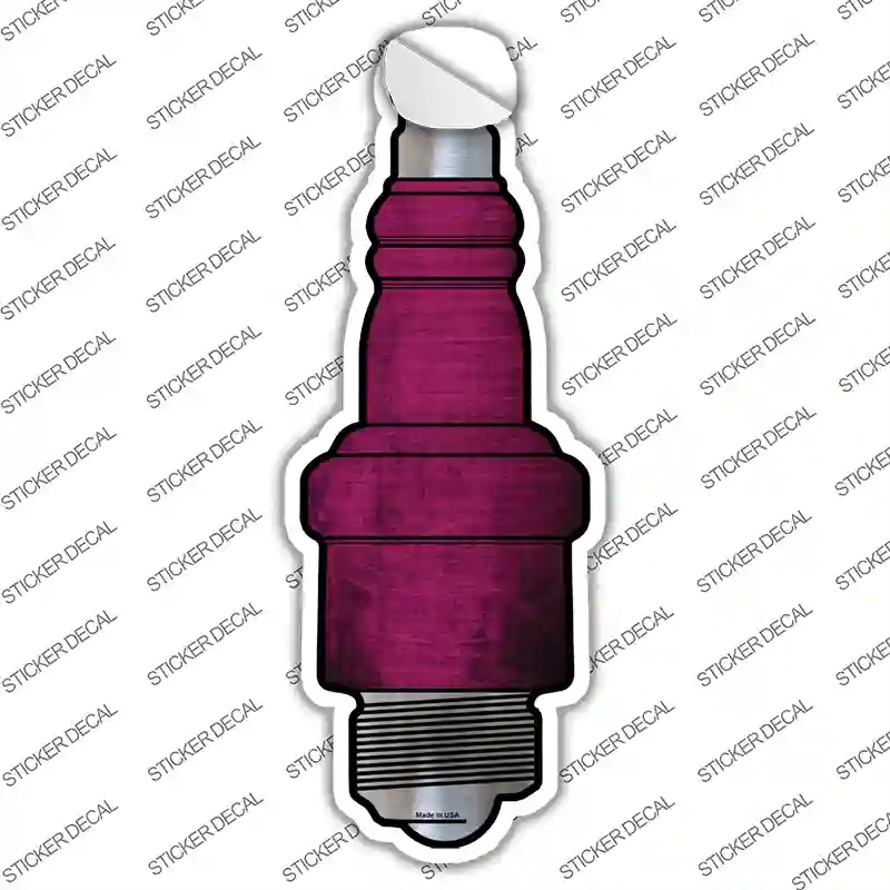 J-003s-XL Pink Oil Rubbed Novelty Spark Plug Sticker Decal, Extra Large