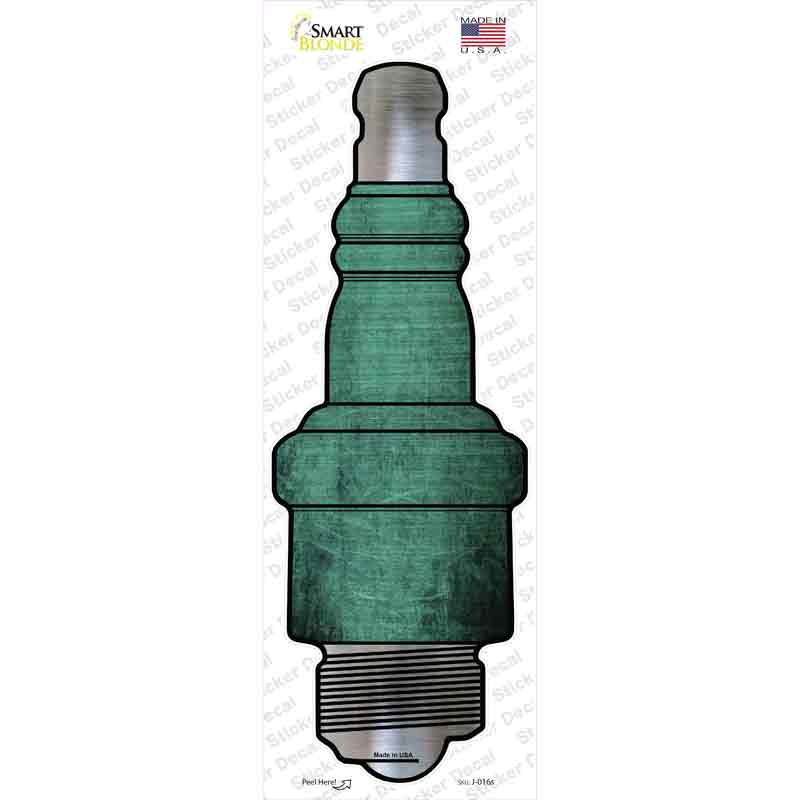 J-016s-M Mint Oil Rubbed Novelty Spark Plug Sticker Decal, Medium