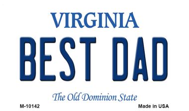 M-10142 3.5 x 2 in. Best Dad Virginia State License Plate Magnet