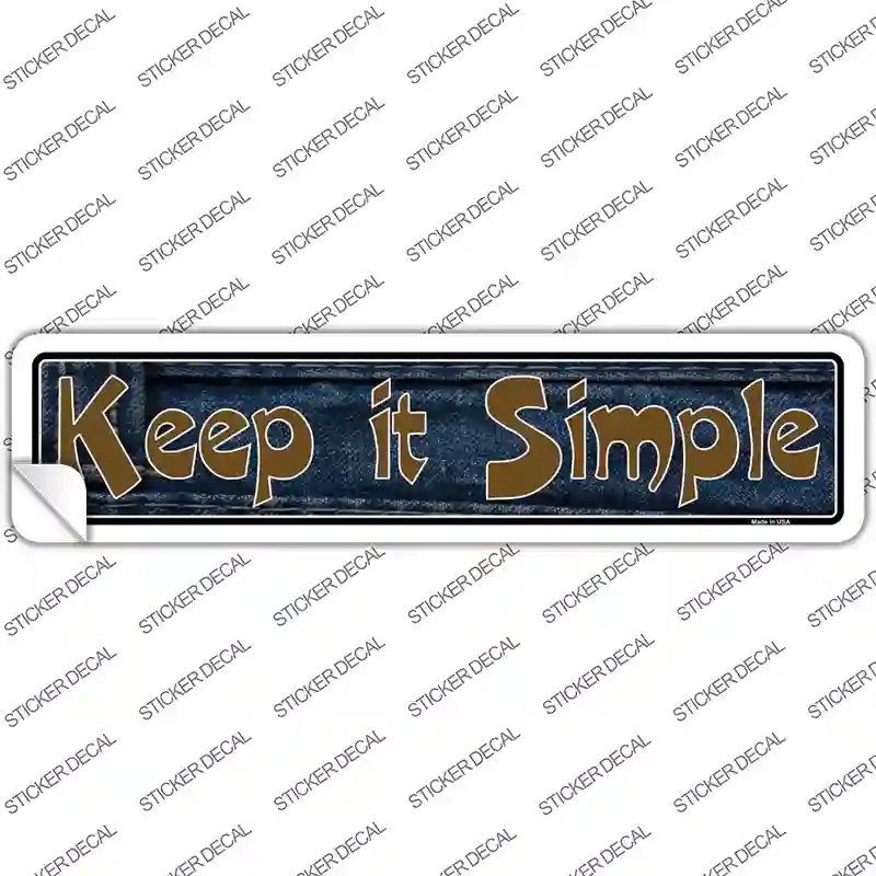 K-010s-S Keep It Simple Novelty Narrow Sticker Decal, Small