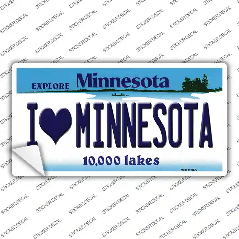 LP-11034s-L I Love Minnesota Novelty Sticker Decal, Large