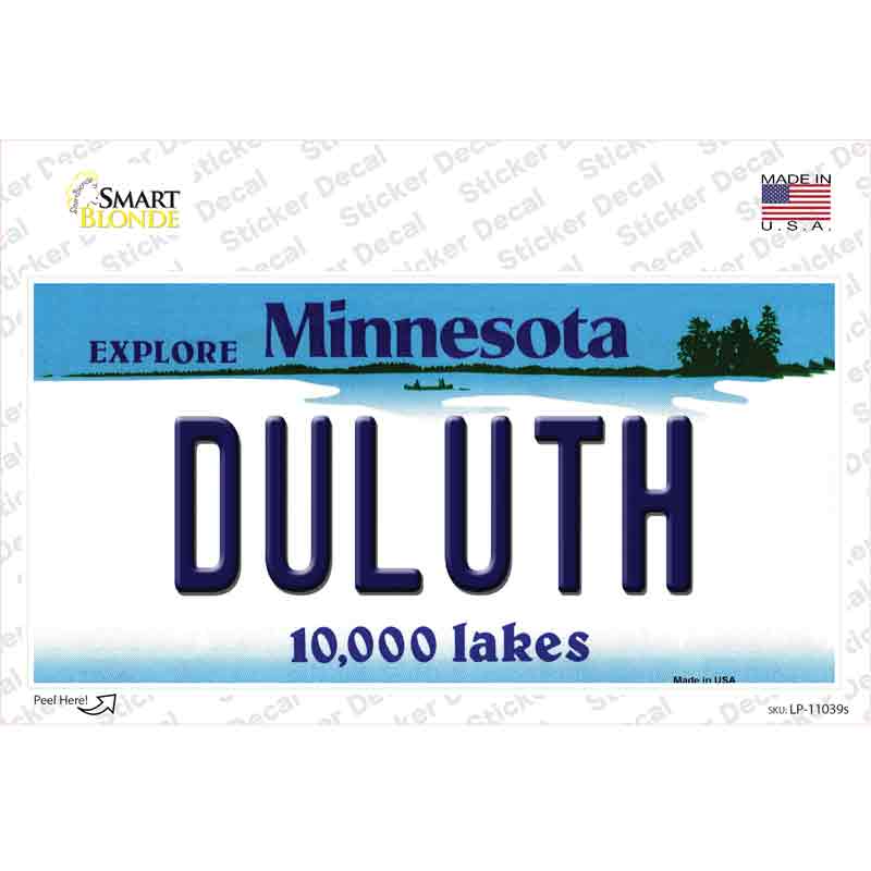 LP-11039s-M Duluth Minnesota State Novelty Sticker Decal, Medium
