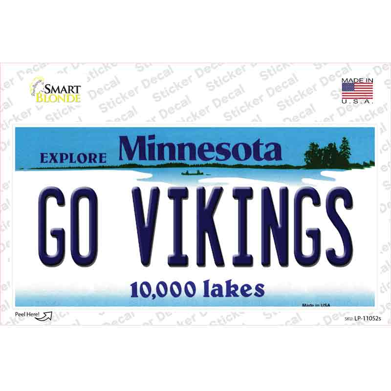 LP-11052s-M Go Vikings Minnesota Novelty Sticker Decal, Medium