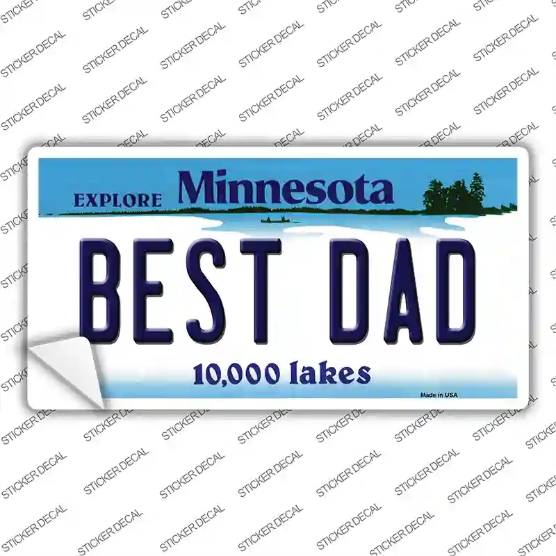 LP-11080s-XL Best Dad Minnesota State Novelty Sticker Decal, Extra Large