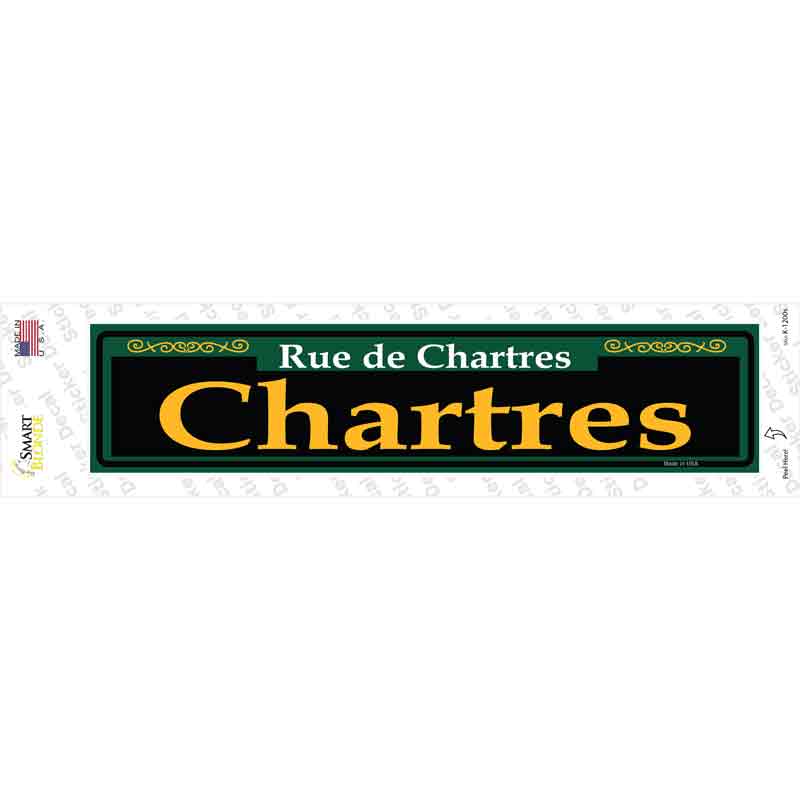 K-1200s-M Chartres Green Novelty Narrow Sticker Decal, Medium