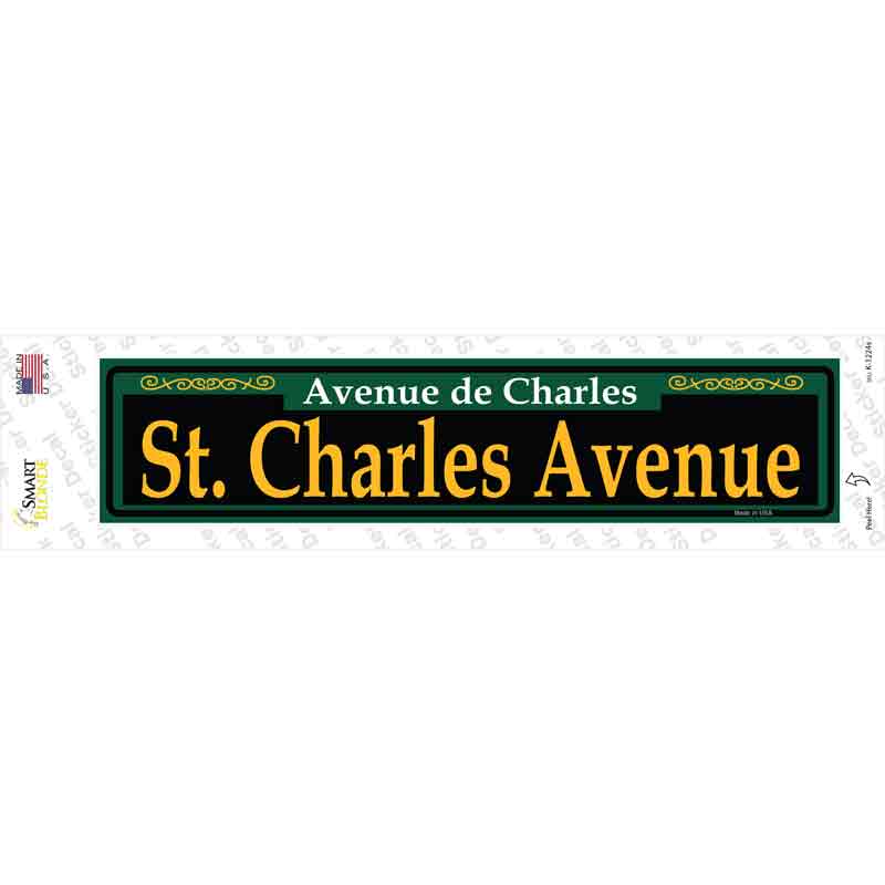 K-1224s-M St. Charles Avenue Green Novelty Narrow Sticker Decal, Medium