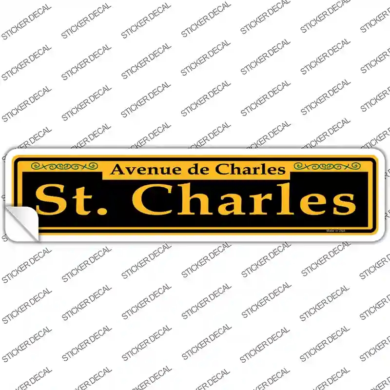 K-1234s-S St. Charles Yellow Novelty Narrow Sticker Decal, Small