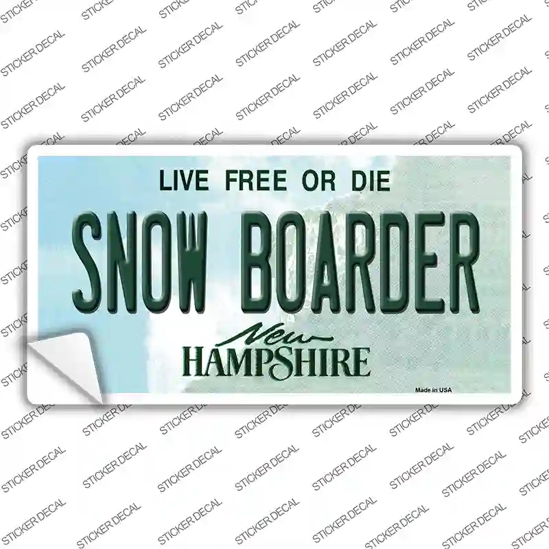 LP-11173s-XL Snow Boarder   Hampshire State Novelty Sticker Decal, Extra Large