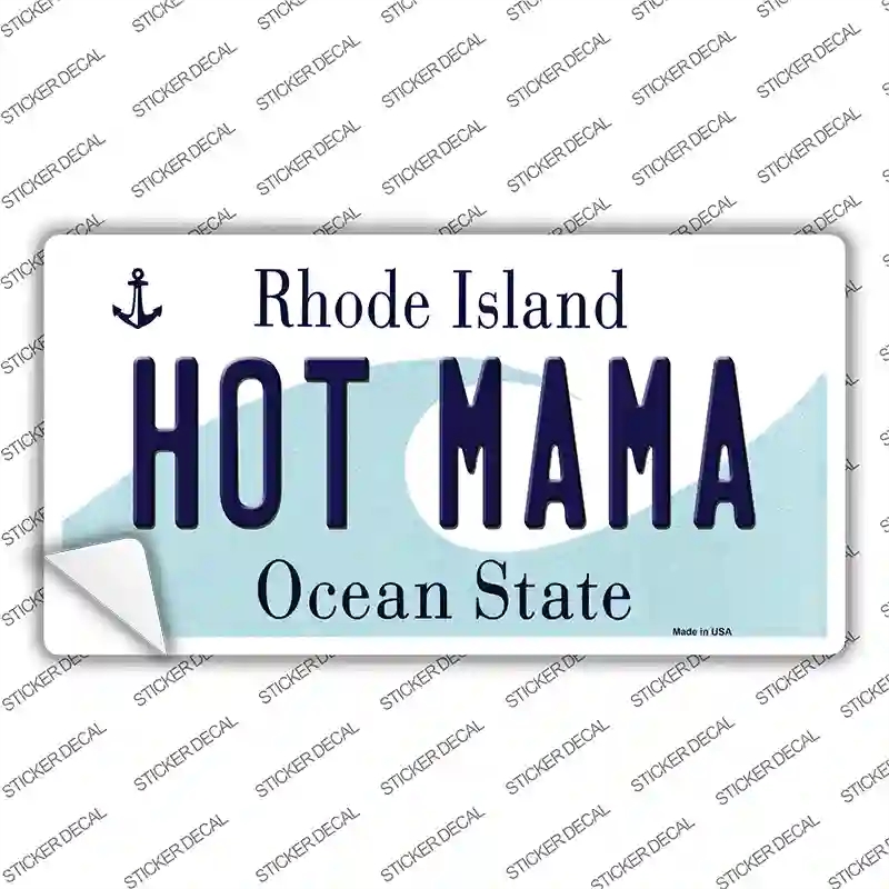LP-11202s-L Hot Mama Rhode Island State Novelty Sticker Decal, Large