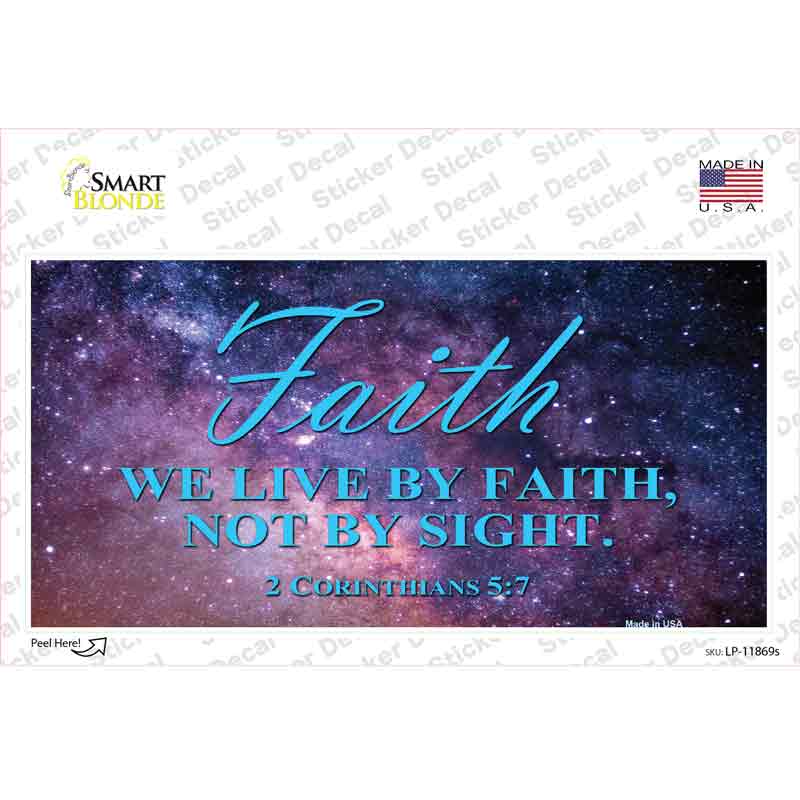 LP-11869s-M Live By Faith Novelty Sticker Decal, Medium