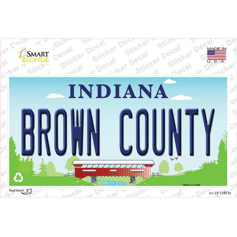 LP-11875s-M Brown County Indiana Novelty Sticker Decal, Medium