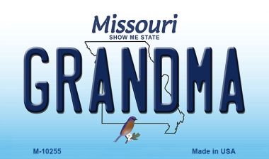 M-10255 3.5 x 2 in. Grandma Missouri State License Plate Magnet -  Smart Blonde