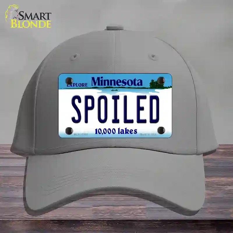 HAT23-MLP-11063 Spoiled Minnesota State Novelty License Plate Hat, Cotton - Gray