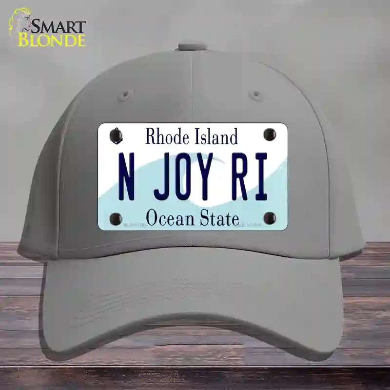 HAT23-MLP-11181 N Joy RI Rhode Island State Novelty License Plate Hat, Cotton - Gray