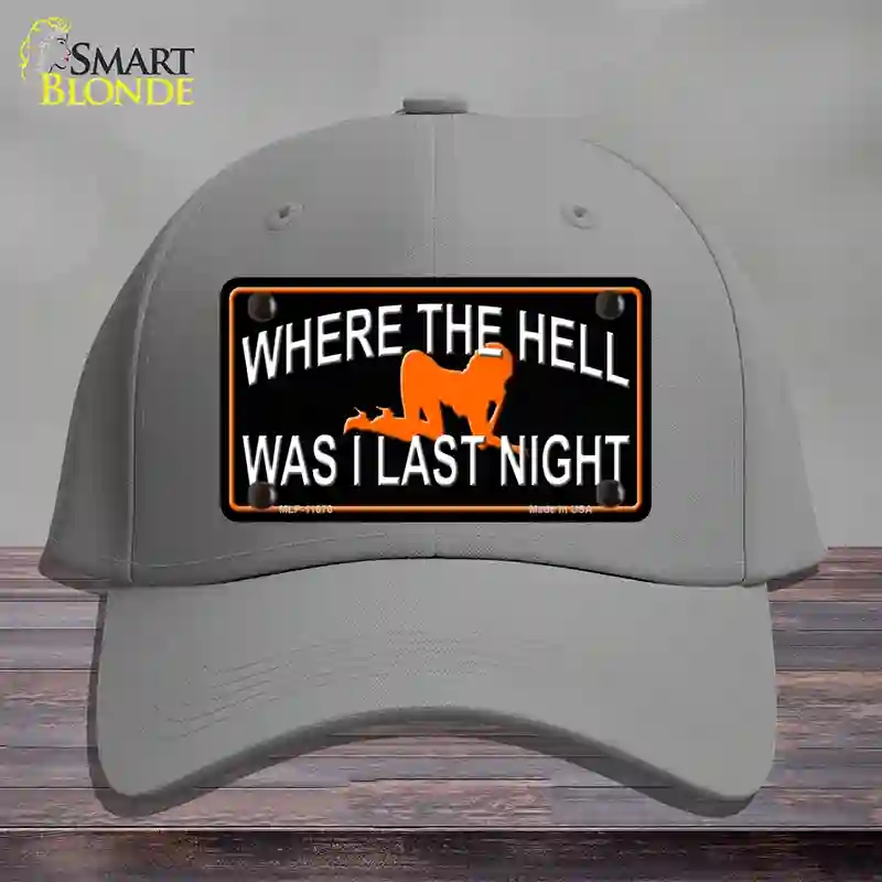 HAT23-MLP-11670 Where the Hell Novelty License Plate Hat, Cotton - Gray