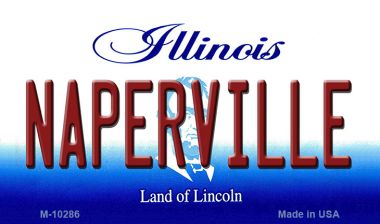 M-10286 3.5 x 2 in. Naperville Illinois State License Plate Magnet