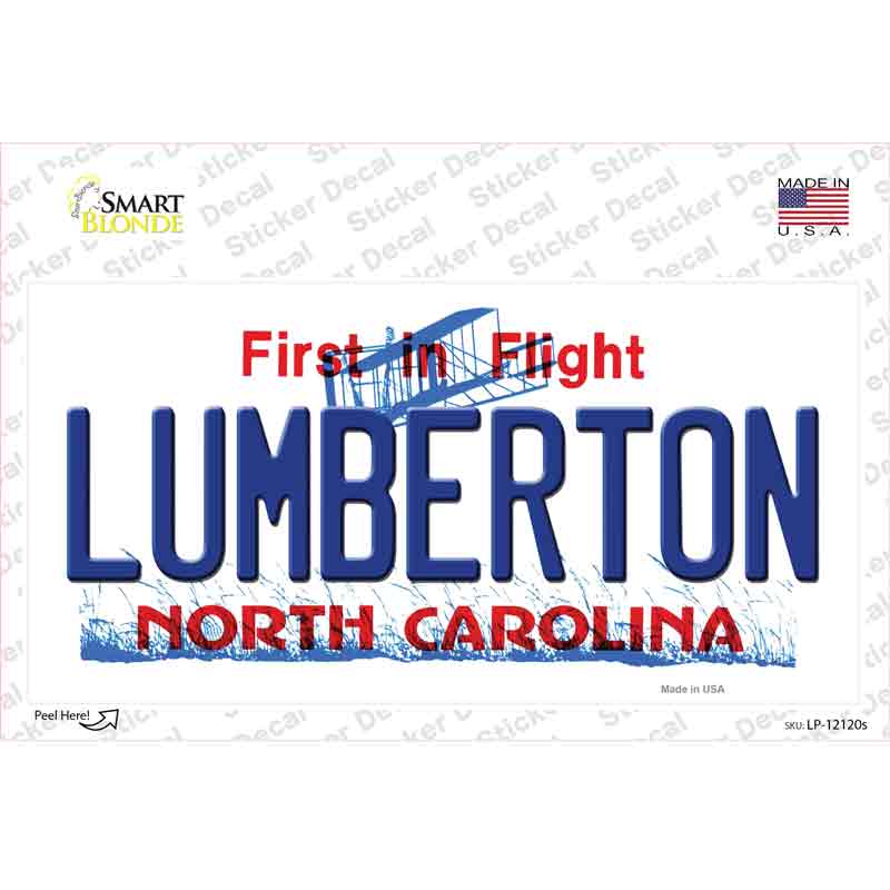 LP-12120s-M Lumberton North Carolina State Novelty Sticker Decal, Medium