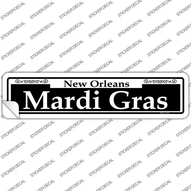 K-1140s-S Mardi Gras Novelty Narrow Sticker Decal, Small