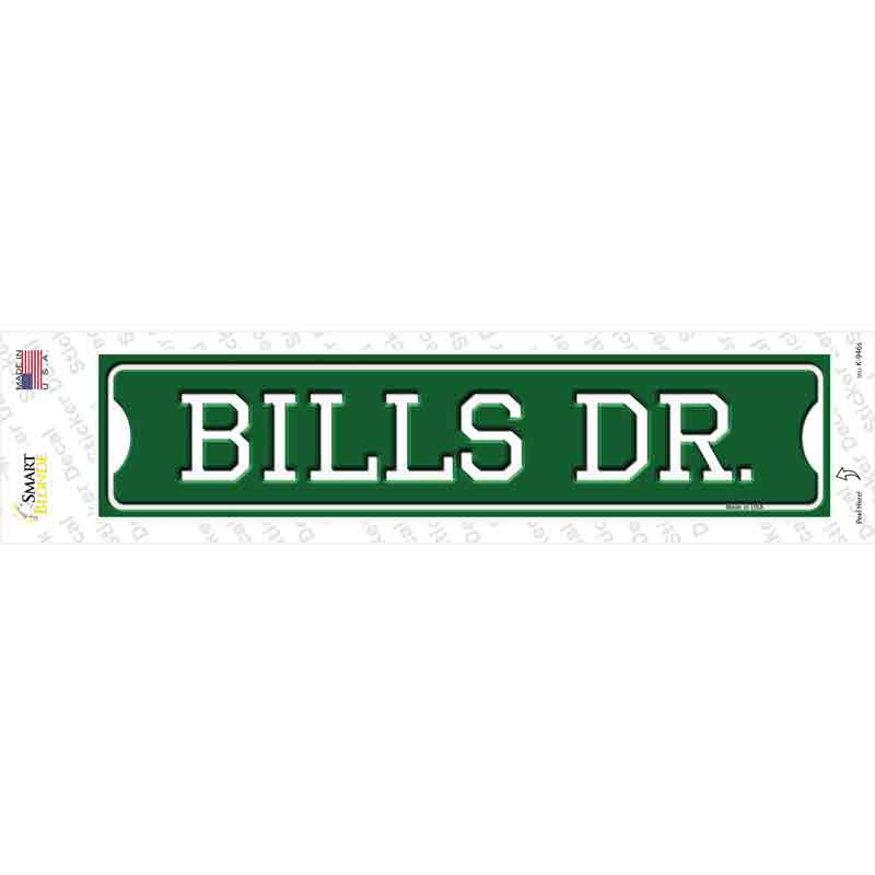 K-946s-M Bills Dr Novelty Narrow Sticker Decal, Medium