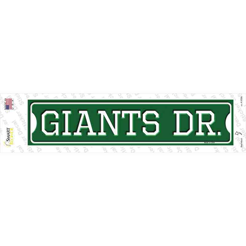 K-958s-M Giants Dr Novelty Narrow Sticker Decal, Medium