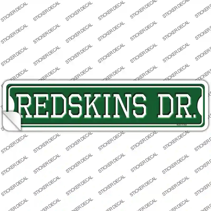 K-968s-S Redskins Dr Novelty Narrow Sticker Decal, Small