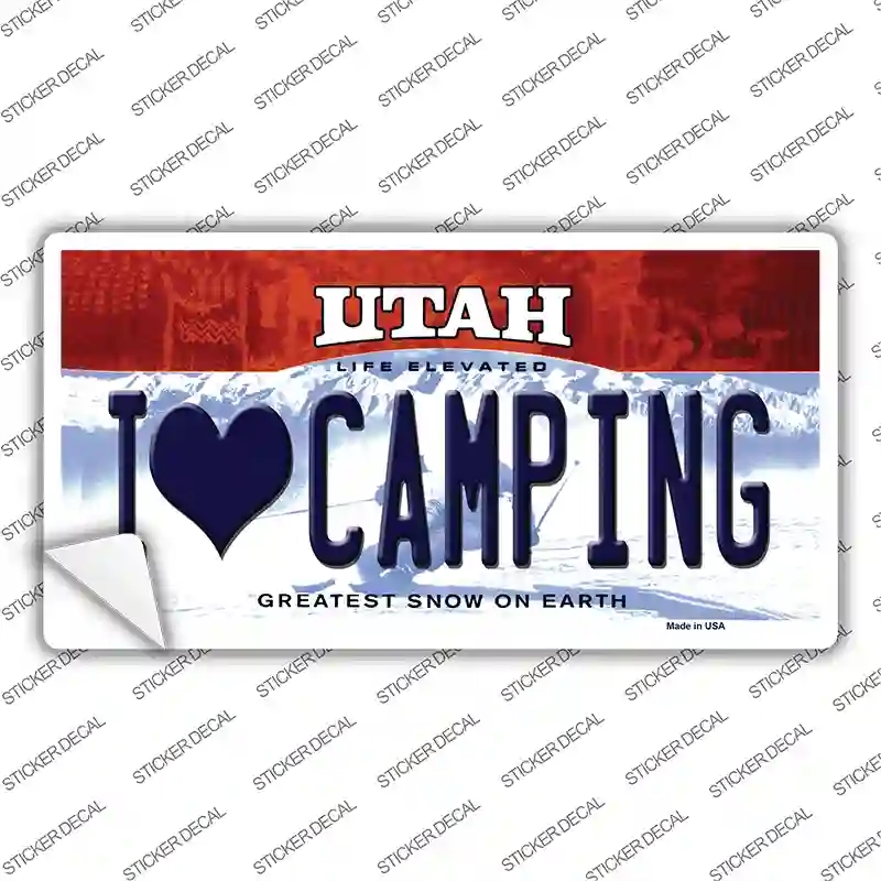 LP-10238s-S I Love Camping Utah Novelty Sticker Decal, Small