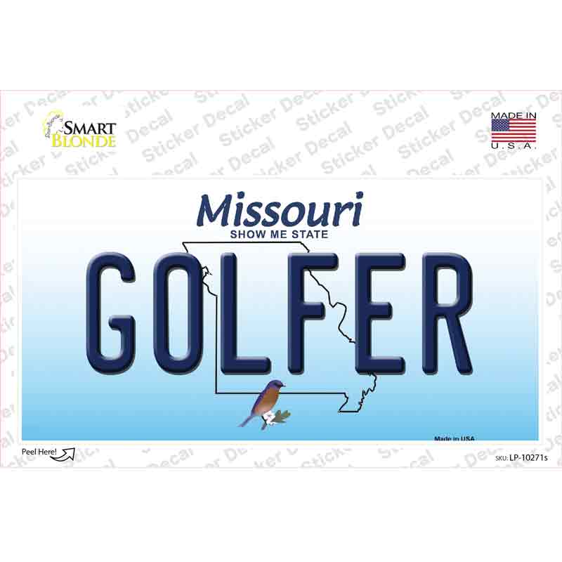 LP-10271s-M Golfer Missouri Novelty Sticker Decal, Medium