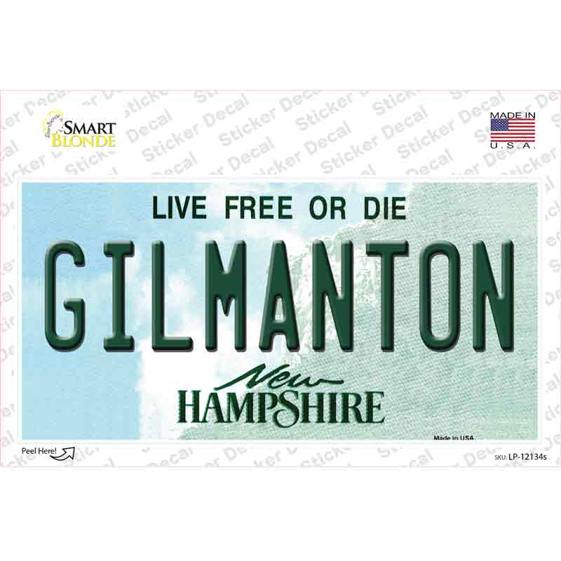 LP-12134s-M Gilmanton   Hampshire Novelty Sticker Decal, Medium