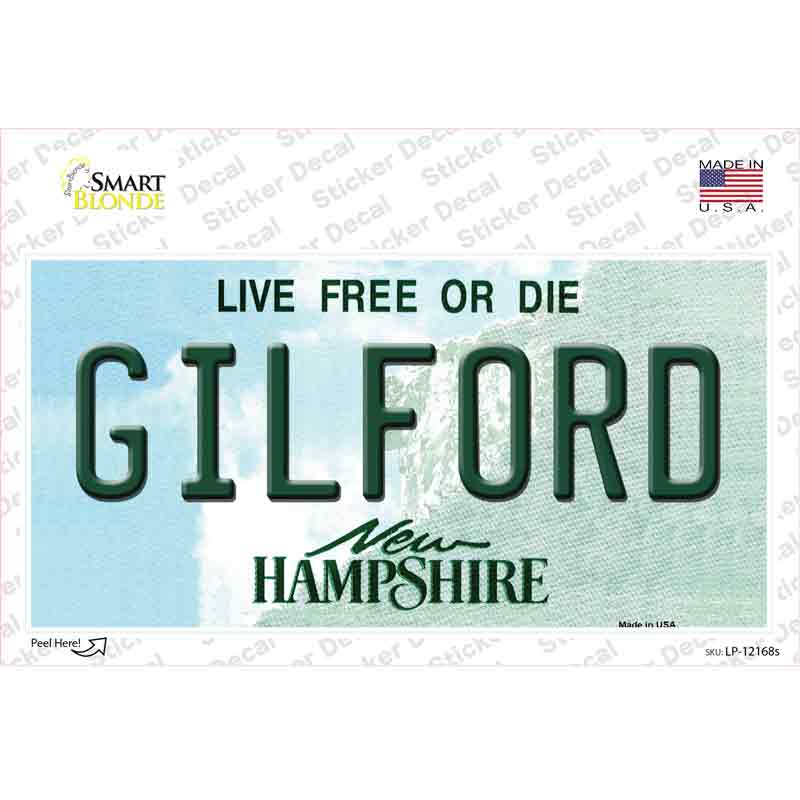 LP-12168s-M Gilford   Hampshire Novelty Sticker Decal, Medium