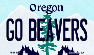 M-10357 3.5 x 2 in. Go Beavers Oregon State License Plate Magnet