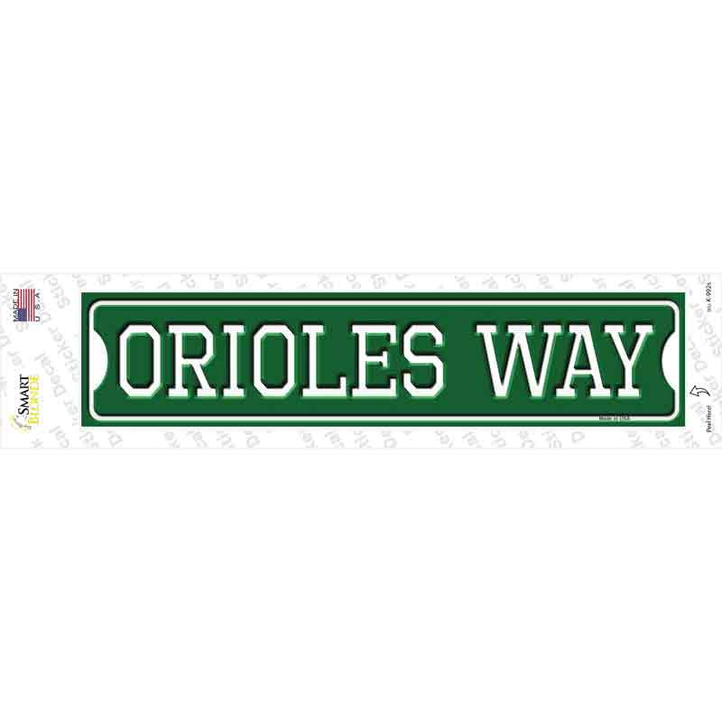 K-992s-M Orioles Way Novelty Narrow Sticker Decal, Medium