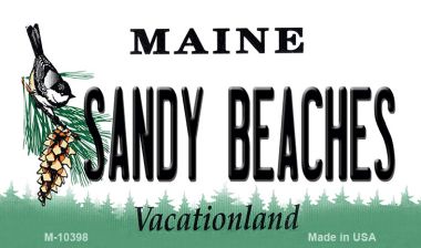 M-10398 3.5 x 2 in. Sandy Beaches Maine State License Plate Magnet