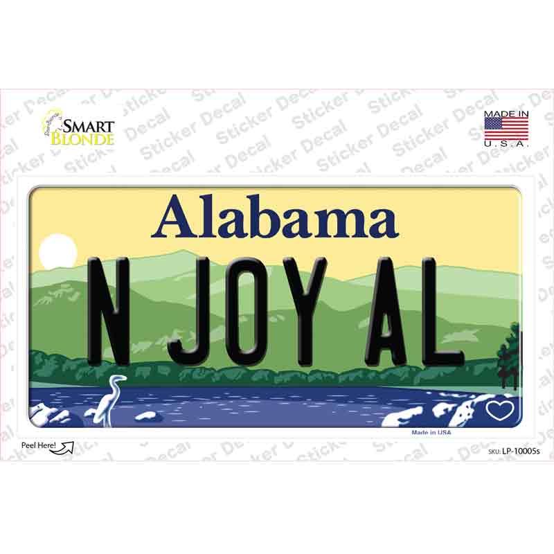 LP-10005s-M N Joy AL Alabama Novelty Sticker Decal, Medium