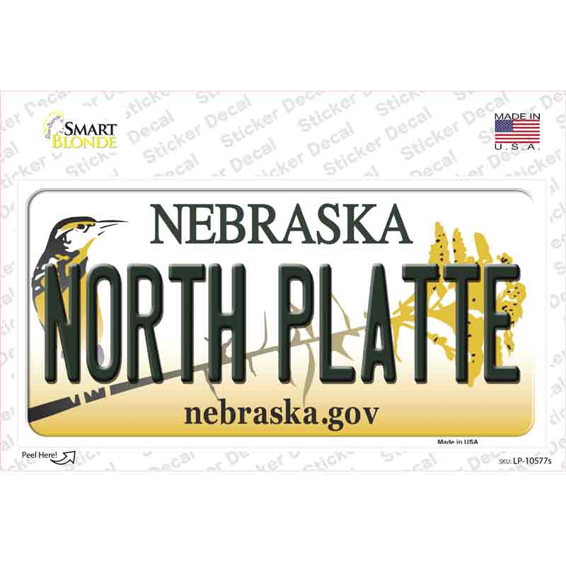 LP-10577s-M North Platte Nebraska Novelty Sticker Decal, Medium