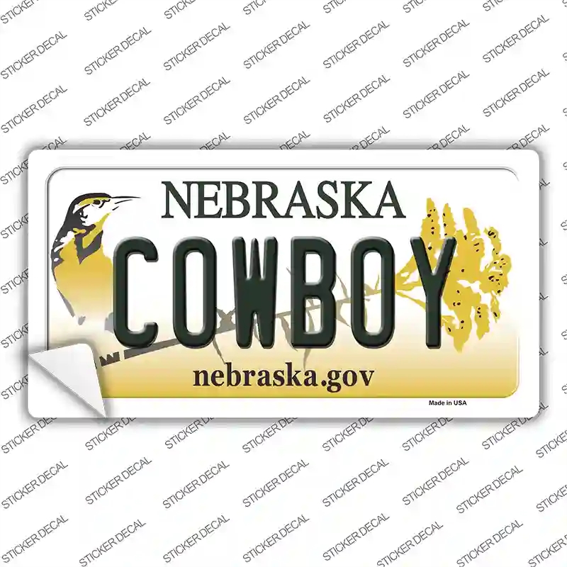 LP-10582s-XL Cowboy Nebraska Novelty Sticker Decal, Extra Large
