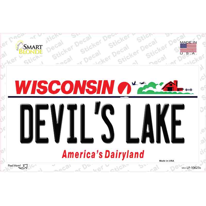 LP-10625s-M Devils Lake Wisconsin Novelty Sticker Decal, Medium