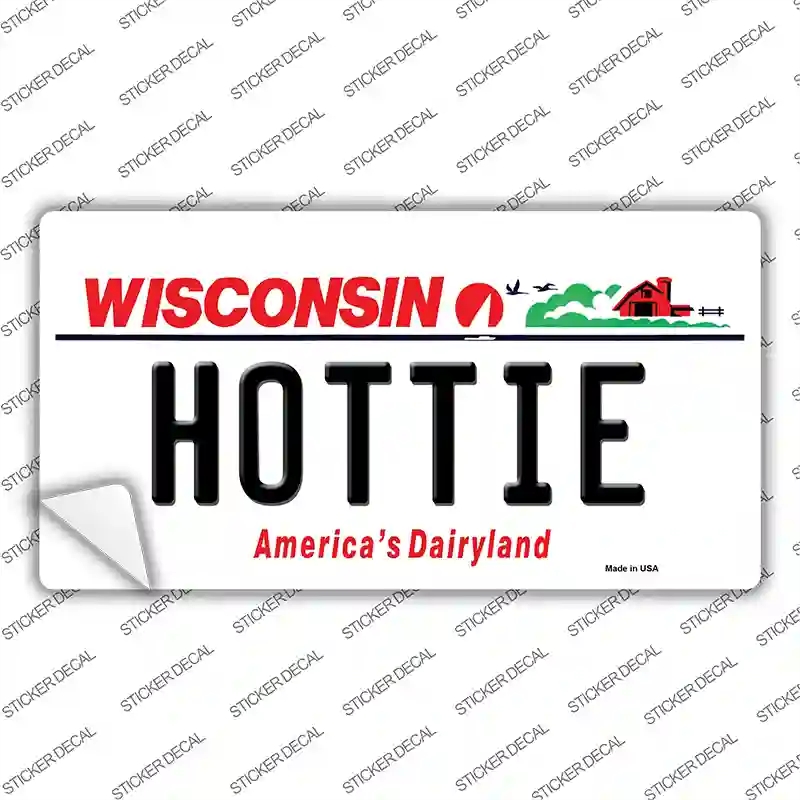 LP-10634s-L Hottie Wisconsin Novelty Sticker Decal, Large