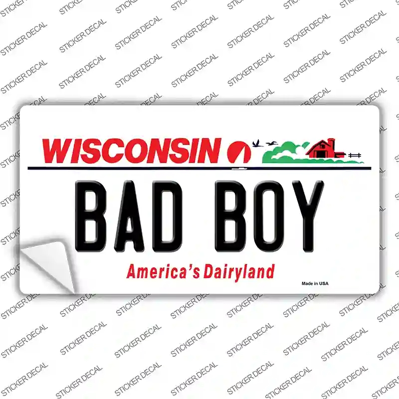 LP-10652s-S Bad Boy Wisconsin Novelty Sticker Decal, Small