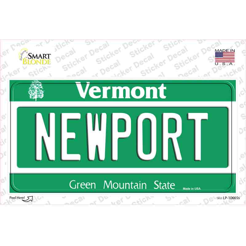 LP-10665s-M  port Vermont Novelty Sticker Decal, Medium