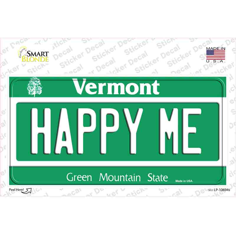 LP-10694s-M Happy Me Vermont Novelty Sticker Decal, Medium