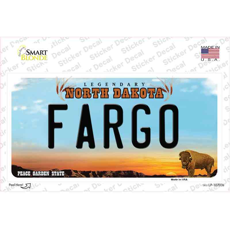 LP-10703s-M Fargo North Dakota Novelty Sticker Decal, Medium