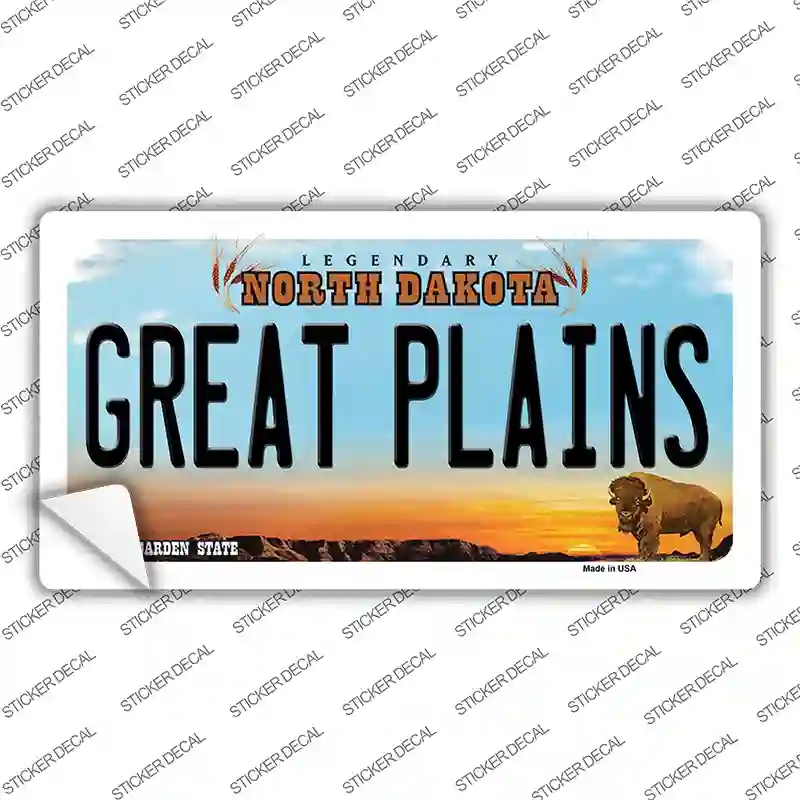 LP-10712s-S Great Plains North Dakota Novelty Sticker Decal, Small