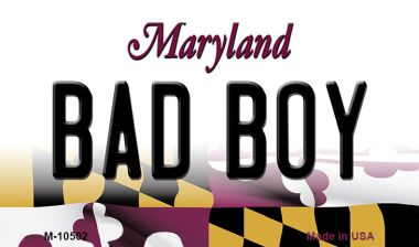 M-10502 3.5 x 2 in. Bad Boy Maryland State License Plate Magnet