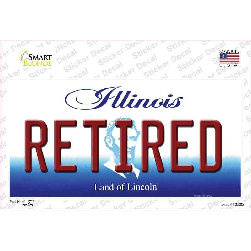 LP-10300s-M Retired Illinois Novelty Sticker Decal, Medium