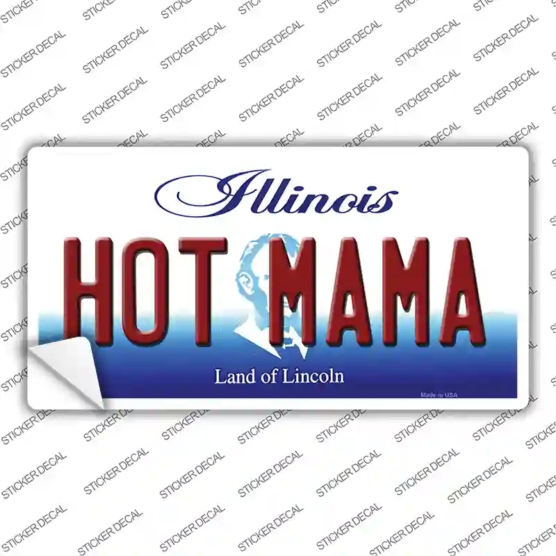 LP-10301s-L Hot Mama Illinois Novelty Sticker Decal, Large