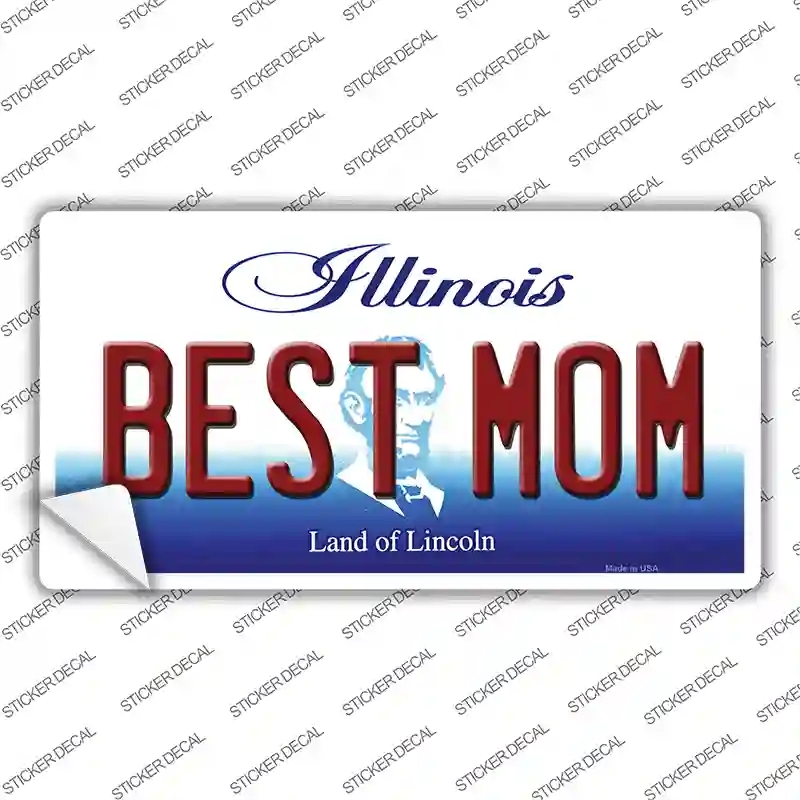 LP-10318s-XL Best Mom Illinois Novelty Sticker Decal, Extra Large