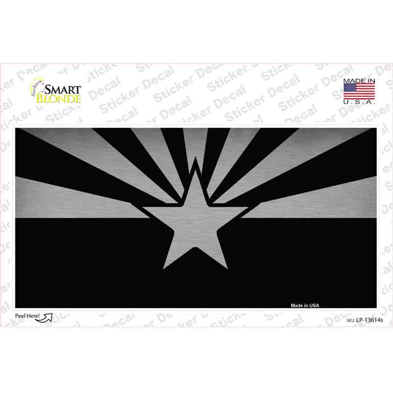 LP-13614s-M Arizona Flag Black Novelty Sticker Decal, Medium