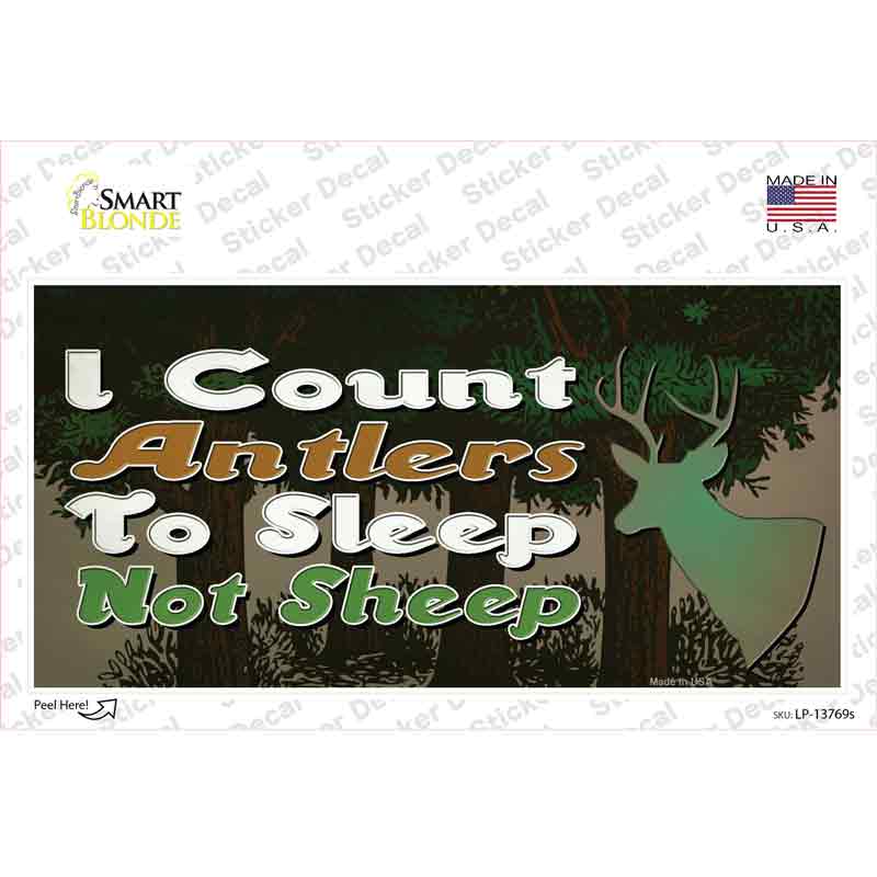 LP-13769s-M I Count Antlers to Sleep Novelty Sticker Decal, Medium