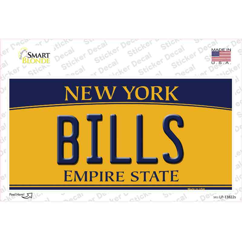 LP-13822s-M Bills   York Yellow Novelty Sticker Decal, Medium