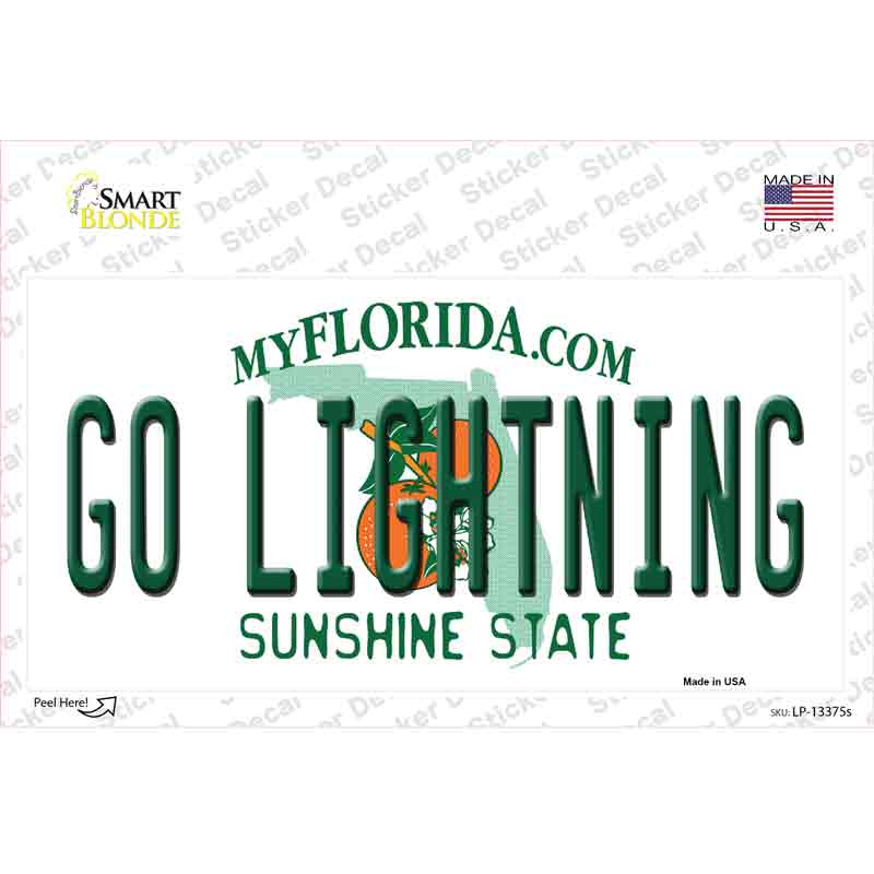 LP-13375s-M Go Lightning Novelty Sticker Decal, Medium